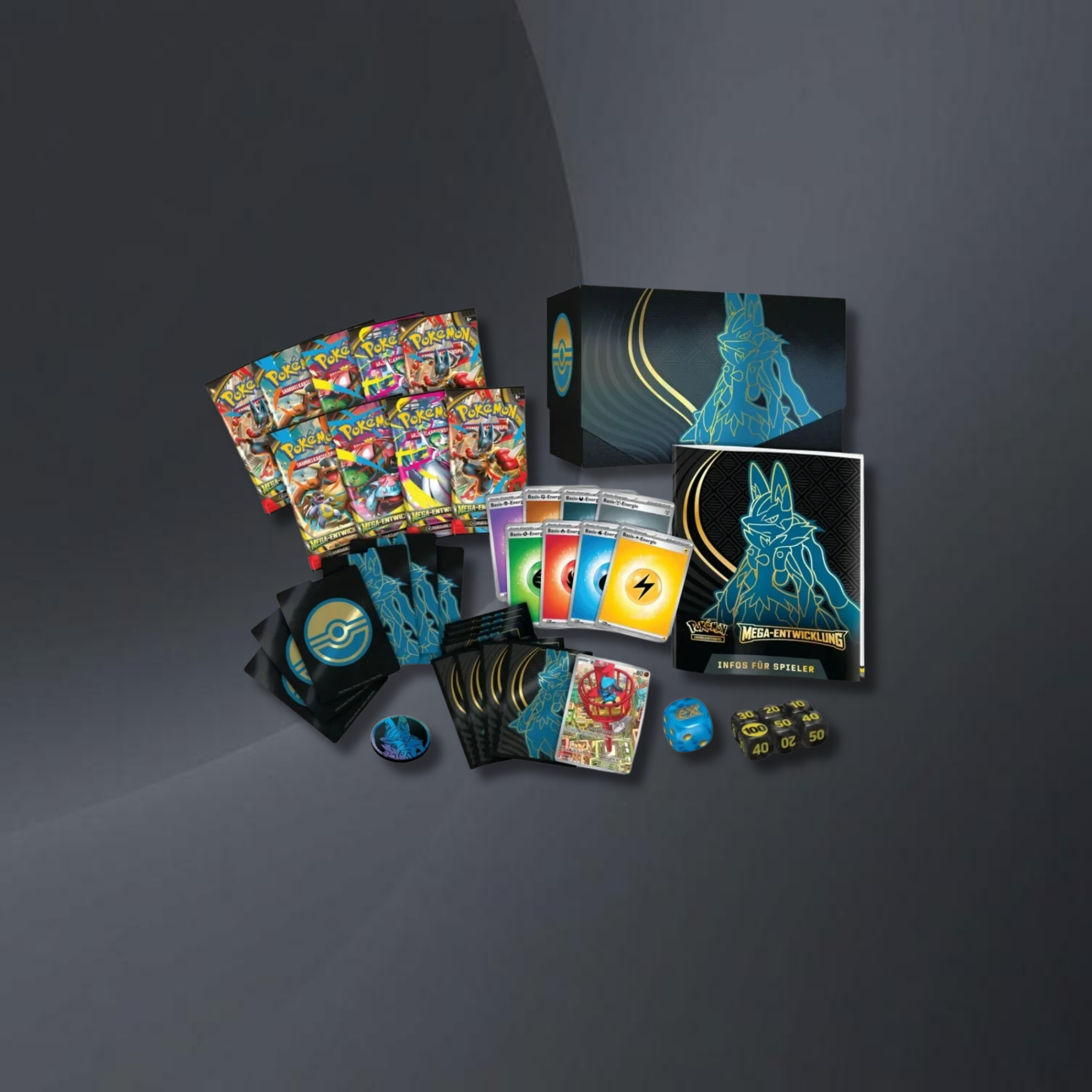 Mega Entwicklungen - Lucario TTB kaufen – Top Trainer Box Inhalt | RareFlame TCG